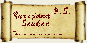Marijana Sevkić vizit kartica